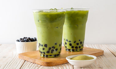 Low-Sugar Matcha Bubble Tea